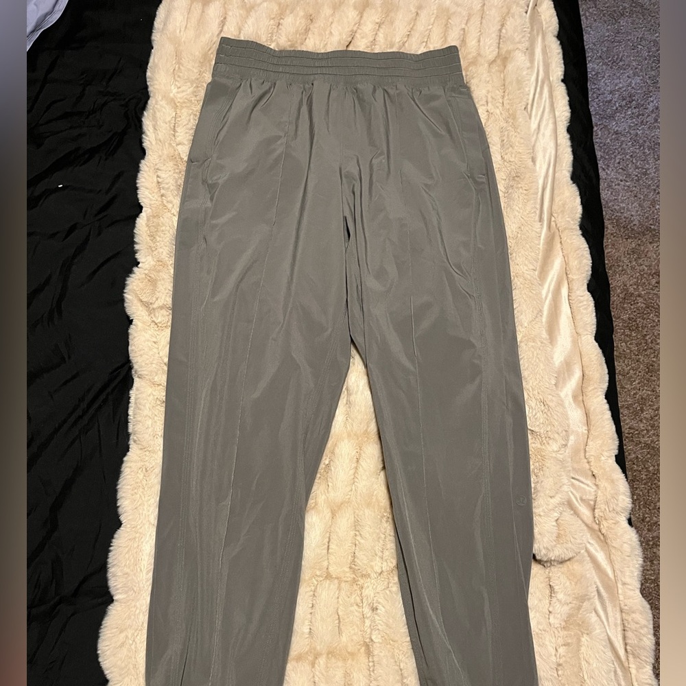 Army green lulu lemon wind pants